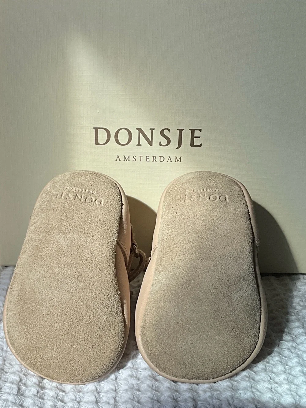 Donsje Blinc Baby Bunny Shoes Pink Powder Metallic Nubuck 6-12 Mon EU 18 US 2.5